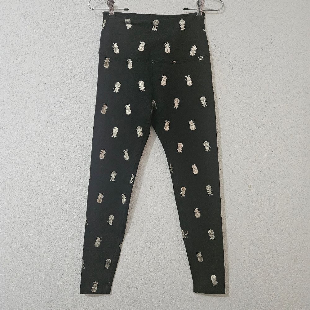 Beyond Yoga Lux High-Waisted Metallic Foil Leggings Made In USA